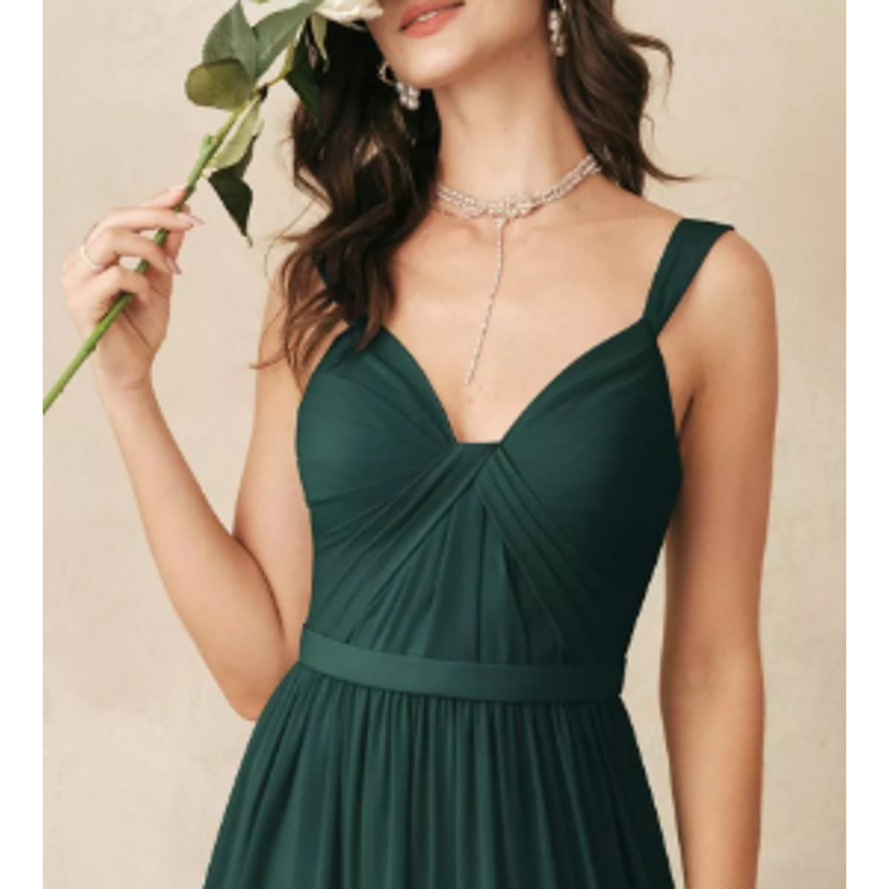 AW BRIDAL 8 M emerald green Lorene wedding bridesmaid party maxi dress NEW B43 - Picture 3 of 11